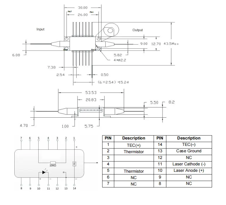 1060nm 15dBm Semiconductor Optical Amplifier