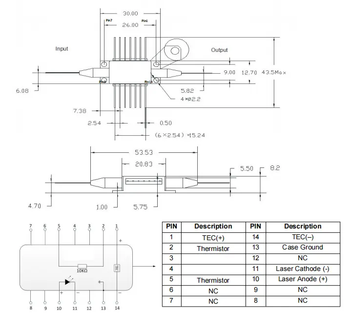 1310nm 15dBm Semiconductor Optical Amplifier