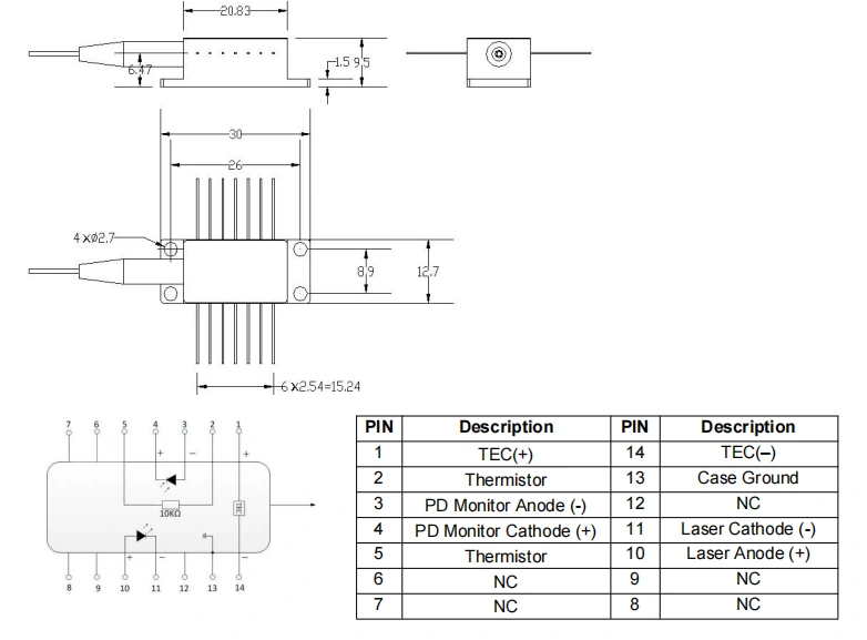 785nm FP Butterfly Laser Diode
