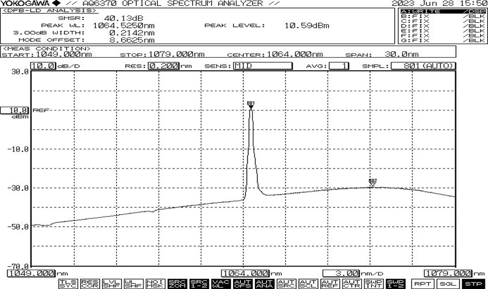 1064nm 30mW DFB Butterfly Laser Diode